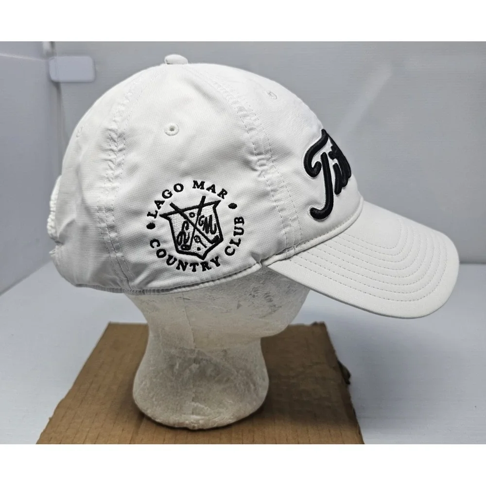 Titleist Lago Mar Country Club Hat Cap White Tour Performance‎ Golf Adjustable